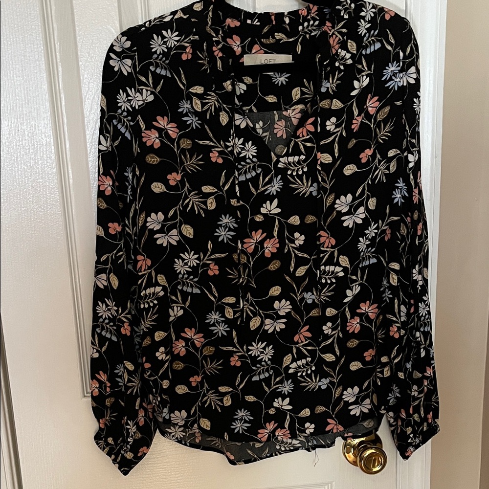 Floral Black Blouse